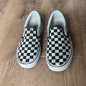 vans checkerboard slide on